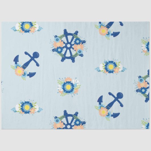 Design der Serie "Floral Nautic" 8 Seidenpapier (Vorderseite)