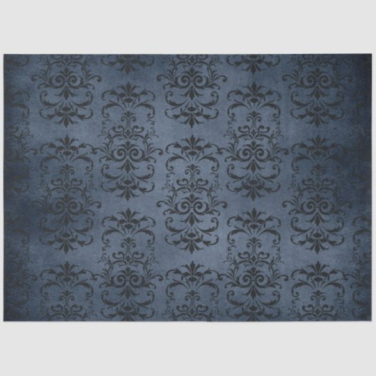 Design der Serie Gothic Blue Damask 11 Seidenpapier (Vorderseite)