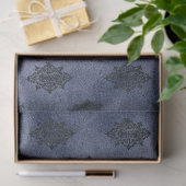 Design der Serie Gothic Blue Damask 12 Seidenpapier (Geschenk)
