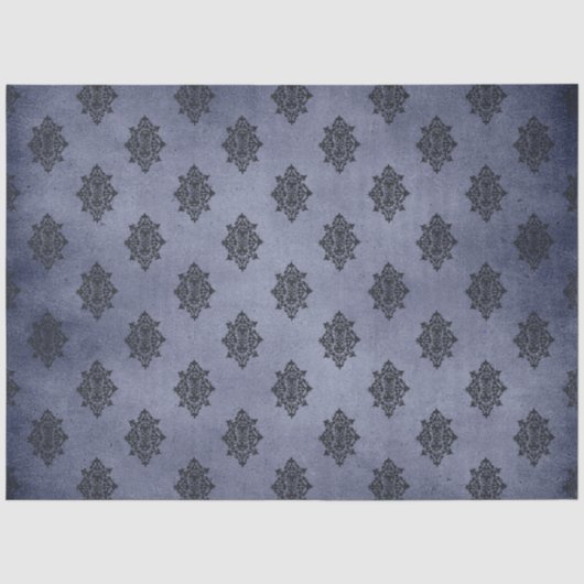 Design der Serie Gothic Blue Damask 12 Seidenpapier (Vorderseite)