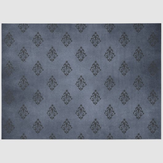 Design der Serie Gothic Blue Damask 7 Seidenpapier (Vorderseite)