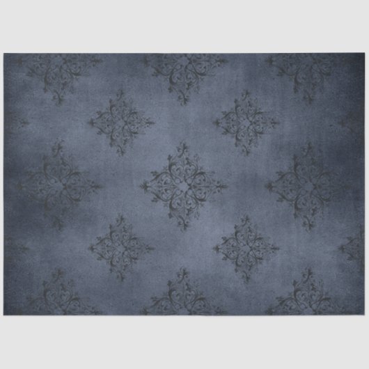 Design der Serie Gothic Blue Damask 8 Seidenpapier (Vorderseite)