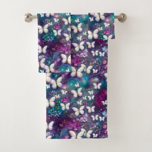 Design der Serie "Mystic Butterfly" 5 Badhandtuch Set (Insitu)