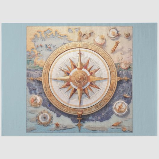 Design der Serie Nautic Compass 6 Seidenpapier (Vorderseite)
