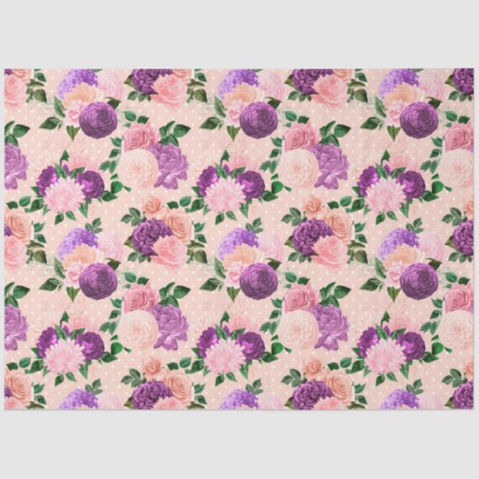 Design der Serie Peach, Pink und Lavendel 3 Seidenpapier (Vorderseite)