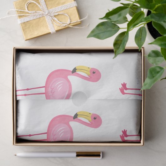 Design der Serie Tropical Flamingo 8 Seidenpapier (Geschenk)