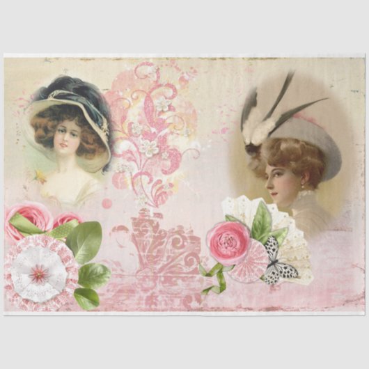 Design der Shabby Chic-Serie 16 Seidenpapier (Vorderseite)