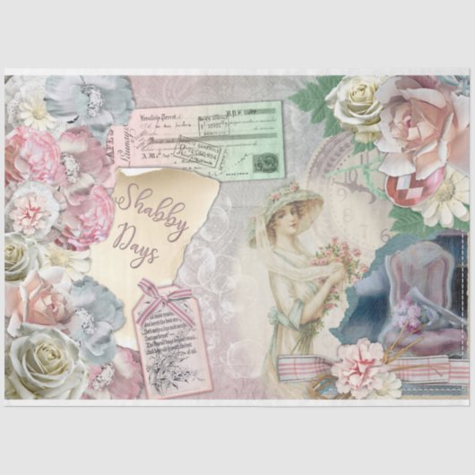 Design der Shabby Chic-Serie 20 Seidenpapier (Vorderseite)