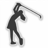 Design der Silhouette für Golfer Aufkleber (Vorderseite)
