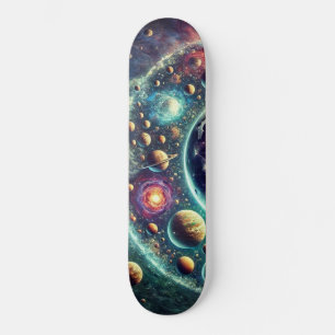 Design der Skateboards für Weltraum und Planet