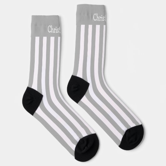 Design der Socken, grau und weiß Socken (Rechts)