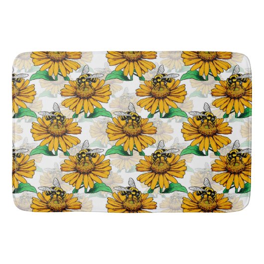 Design der Sonnenblumen-Blume Badematte (Vorderseite)
