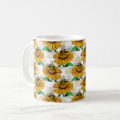 Design der Sonnenblumen-Blume Kaffeetasse (Vorderseite Links)