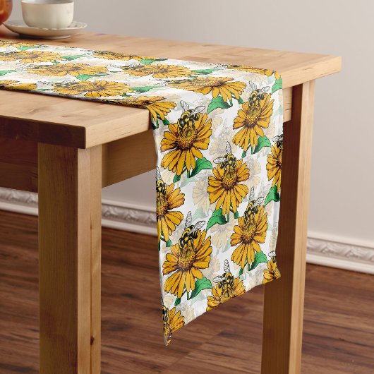 Design der Sonnenblumen-Blume Kurzer Tischläufer