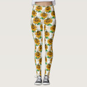 Design der Sonnenblumen-Blume Leggings (Vorderseite)