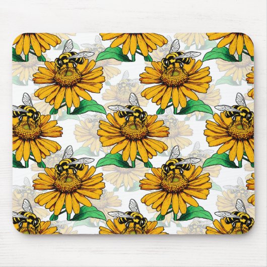 Design der Sonnenblumen-Blume Mousepad (Vorne)