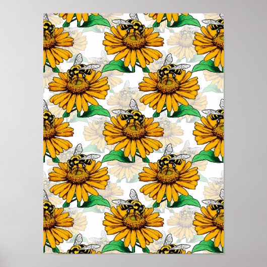 Design der Sonnenblumen-Blume Poster (Vorne)