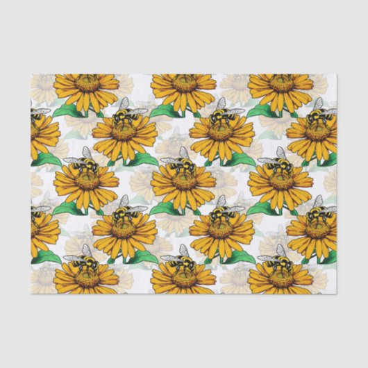 Design der Sonnenblumen-Blume Seidenpapier (Vorderseite)