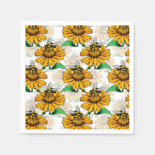 Design der Sonnenblumen-Blume Serviette (Vorderseite)
