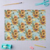 Design der Sonnenblumen und Bienen vierzehn Seidenpapier (Basteln)