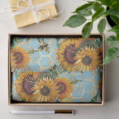 Design der Sonnenblumen und Bienen vierzehn Seidenpapier (Geschenk)