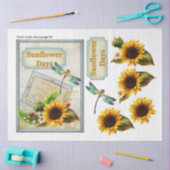 Design der Sonnenblumen- und Libellenreihe 9 Seidenpapier (Basteln)