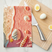 Design der sonnenverwöhnten Muscheln Geschirrtuch (Viertel Falte)