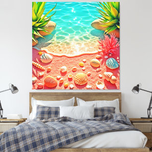 Design der sonnenverwöhnten Muscheln Leinwanddruck