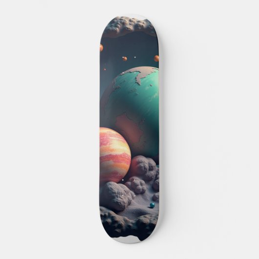 Design der "Space & Planet Skateboards" Skateboard (Vorderseite)
