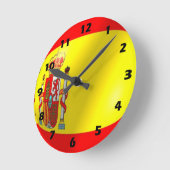 Design der spanischen Flagge Runde Wanduhr (Winkel)