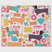 Design der spielerischen Dackel Geschenkpapier (Flach)