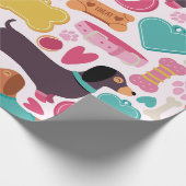 Design der spielerischen Dackel Geschenkpapier (Ecke)