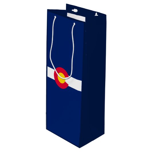 Design der Staatsflagge Colorado Geschenktüte Für Weinflaschen (Vorderseite Schrägansicht)