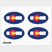 Design der Staatsflagge Colorado Ovaler Aufkleber (Blatt)