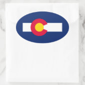 Design der Staatsflagge Colorado Ovaler Aufkleber (Tasche)