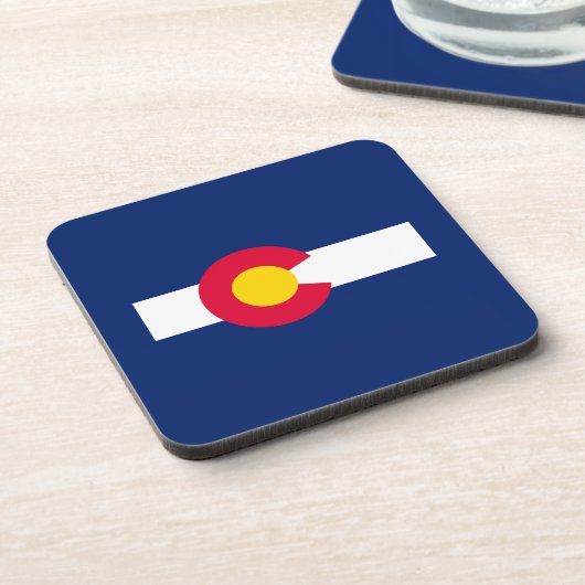 Design der Staatsflagge Colorado Untersetzer (Linke Seite)