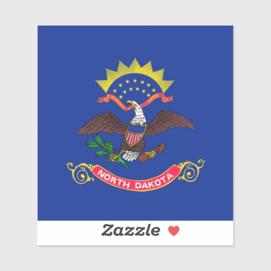 Design der Staatsflagge Nord-Dakota Aufkleber (Blatt)