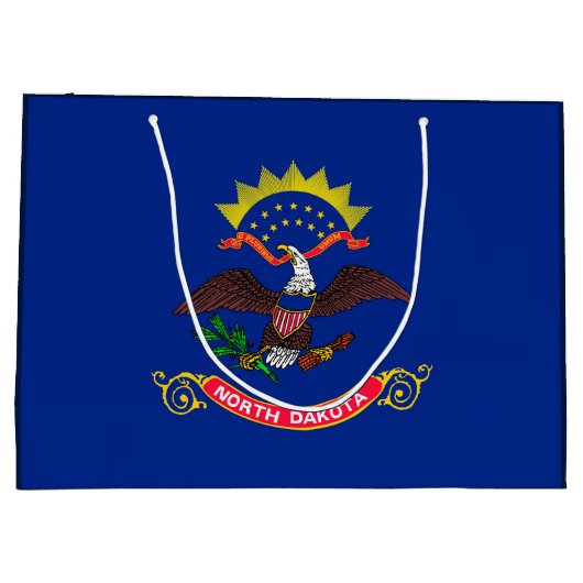 Design der Staatsflagge Nord-Dakota Große Geschenktüte (Rückseite)