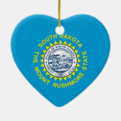 Design der Staatsflagge Süd-Dakota Keramikornament (Hinten)