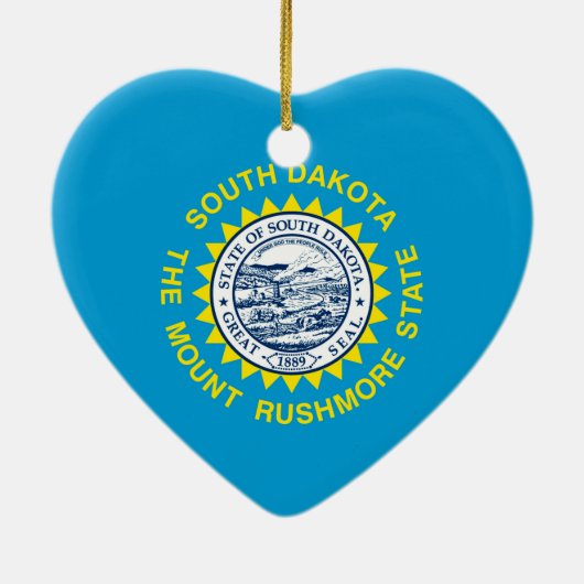 Design der Staatsflagge Süd-Dakota Keramikornament (Hinten)