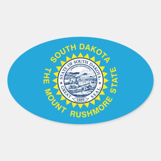 Design der Staatsflagge Süd-Dakota Ovaler Aufkleber (Vorderseite)