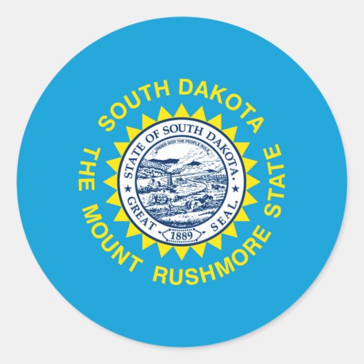 Design der Staatsflagge Süd-Dakota Runder Aufkleber (Vorderseite)