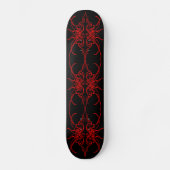 Design der Stammmasken - Schwarz und Rot auf schwa Skateboard (Vorderseite)