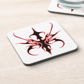 Design der Stammmasken - Schwarz und Rot Untersetzer (Linke Seite)