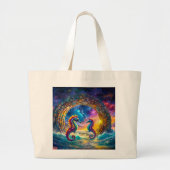 Design der StarGate-Seepferde von Rich AMeN Gill Jumbo Stoffbeutel (Vorne)