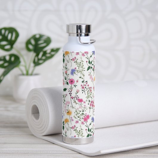 Design der Summer Wildblumen Trinkflasche (Yoga)