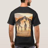 Design der Sunset Giraffes T - Shirt" T-Shirt (Rückseite)