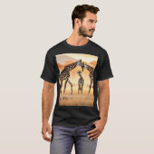 Design der Sunset Giraffes T - Shirt" T-Shirt (Vorne ganz)