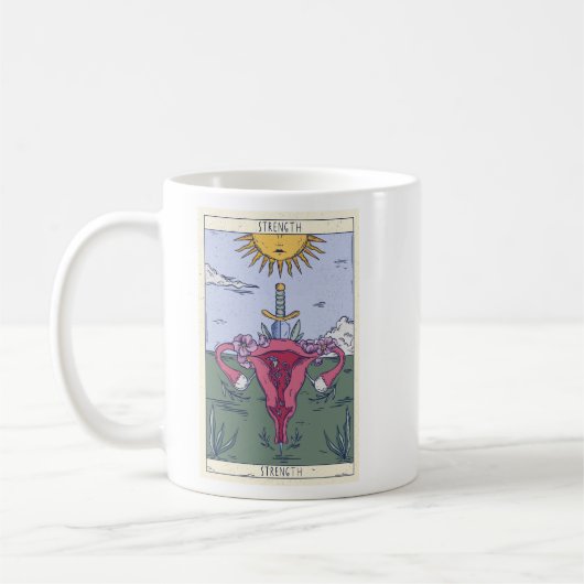 Design der Tarot-Karte für Uterus-Stärke Kaffeetasse (Links)