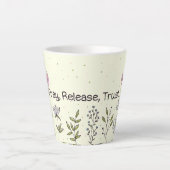 Design der Tasse "Beten, Release, Vertrauen" (Vorderseite)